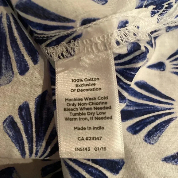 Talbots Women’s Tunic 3/4 sleeve shell artsy 100% cotton tassles nautical XS - Picture 8 of 9